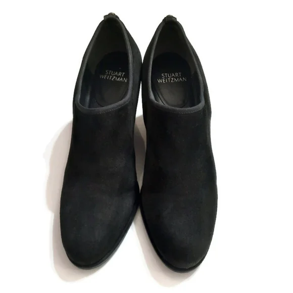 STUART WEITZMAN Hidden Wedge Bootie Stretch Suede Ankle Boot Heeled 9.5 N - Picture 2 of 11